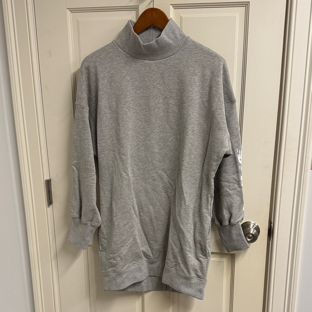 New Balance x Staud Oversized Mock Neck Sweatshirt Dress XS Gray